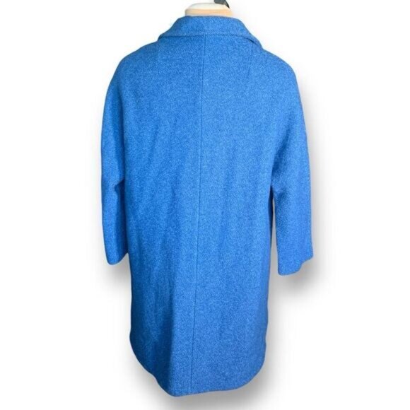 Vintage J’adore by Northfield Wool Car Coat Bright Blue Button Front Union Made - Picture 2 of 11